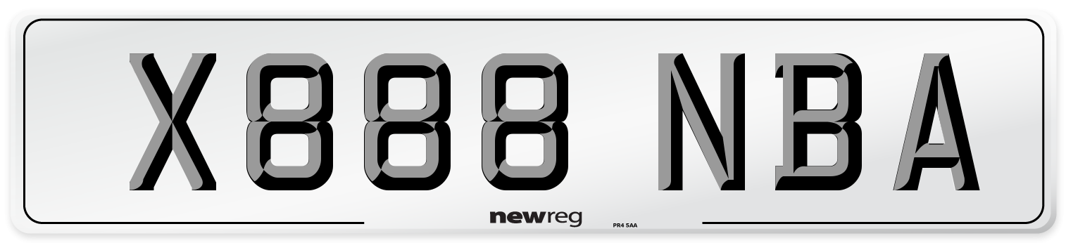 X888 NBA Number Plate from New Reg